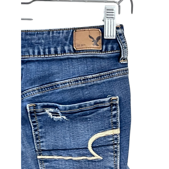 American Eagle Super Super Stretch Distressed Cutoff Denim Jean Shorts Size 2 - Picture 6 of 6